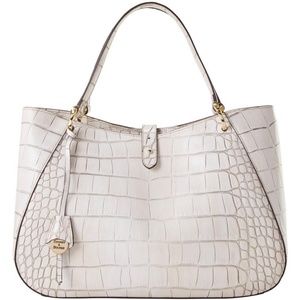 ✨NEW✨Dooney & Bourke Large CAIMAN CAMILLA Satchel in WHITE